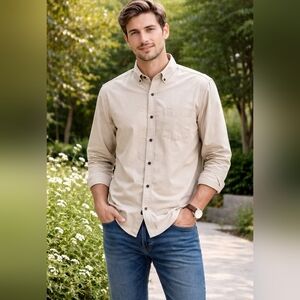 Patagonia Men's Long-Sleeved Daily Shirt Smal Button-down Beige Color Collared